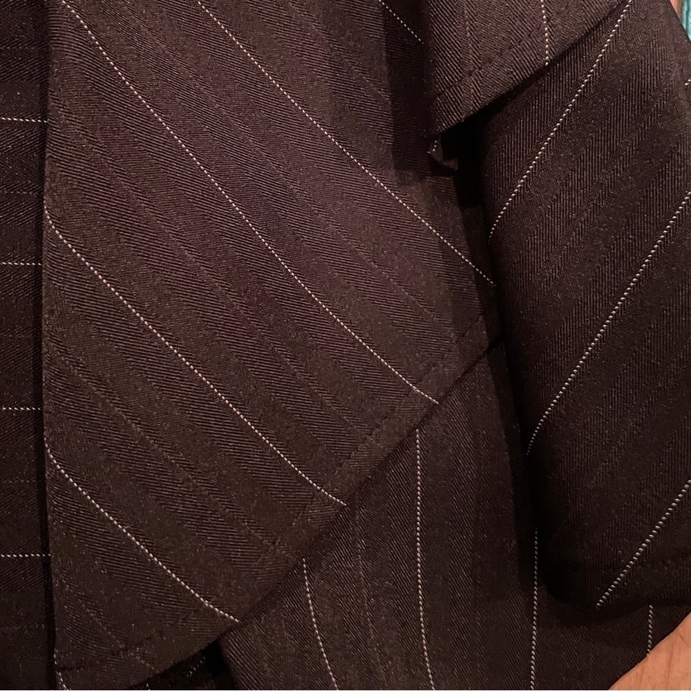 Bisou Bisou Women’s layer ruffle pinstripe asymmetrical suit skirt Business 10P - Picture 7 of 10